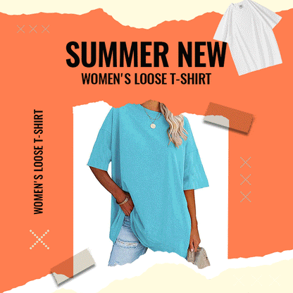 👚 55% OFF NOW! ☀️ Women's Loose T-Shirt – Soft, breathable & relaxed fit – Perfect for summer, beach or lounging – easy to style with shorts or jeans 🌸
