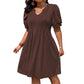 👗 50% OFF NOW! 🌸 Women's Elegant Puff Sleeve V-Neck Dress – Lightweight & flowy – Romantic design, perfect for weddings or garden parties – feminine and chic ✨