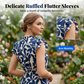 👗 50% OFF NOW! 🌸 Women's Summer Ruffled Flutter Sleeve Tie Waist Floral Midi Dress – Lightweight & romantic – Flattering fit, perfect for beach weddings or brunch – easy and elegant 💃
