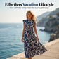 👗 50% OFF NOW! 🌸 Women's Summer Ruffled Flutter Sleeve Tie Waist Floral Midi Dress – Lightweight & romantic – Flattering fit, perfect for beach weddings or brunch – easy and elegant 💃