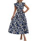 👗 50% OFF NOW! 🌸 Women's Summer Ruffled Flutter Sleeve Tie Waist Floral Midi Dress – Lightweight & romantic – Flattering fit, perfect for beach weddings or brunch – easy and elegant 💃