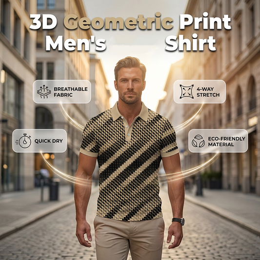 👔 50% OFF NOW! ⏰ Men's Geometric Print Collared Shirts – Modern pattern & breathable – Perfect for summer, work or casual chic – lightweight and stylish ✨🌿