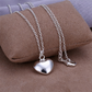 Silver Plated Chubby Heart Pendant Necklace