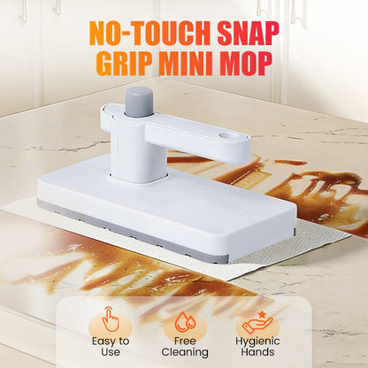 🫧 BUY 2 GET 1 FREE! ⏰ No-Touch Snap Grip Mini Mop – Compact & easy wringing – Perfect for small spills, windows or cars – no hand contact, reusable pad 🚗🧽