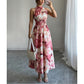 👗 60% OFF NOW! 🌸 Women's Halter Neck Sleeveless Printed Dress – Lightweight & flowy – Perfect for summer, beach or vacation – vibrant print, easy breezy style 🌊
