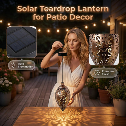 🏮 50% OFF NOW! ☀️ Solar Powered Teardrop Lantern for Garden Decor – Waterproof & auto-on – Warm glow, no wiring – perfect for patios, pathways or hanging 🌙