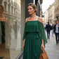 👗 50% OFF NOW! 🌸 Women's Elegant Cold Shoulder Flowing Maxi Dress – Lightweight & romantic – Perfect for summer parties, beach or special occasions – breezy and chic ✨