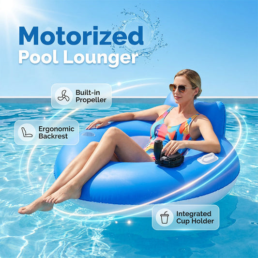 🏊 50% OFF NOW! 🚤 Motorized Inflatable Pool Lounger with Propeller – Battery-powered & easy to steer – Perfect for floating, relaxing or slow cruising – includes rechargeable motor, ideal for pool or lake 🌊✨