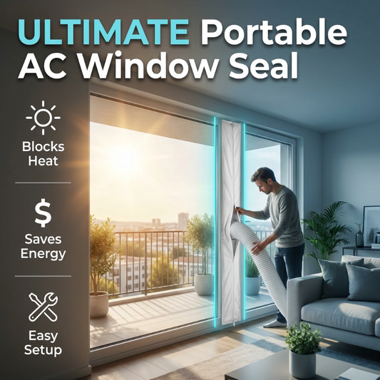 🪟 50% OFF NOW! ❄️ Portable AC Window Seal Kit with 2 Zipper Doors – Fits most windows & easy install – Keeps cold air in, hot air out – perfect for home, office or travel 🌬️✨