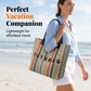 👜 50% OFF NOW! 🌈 Women's Rainbow Striped Woven Tote Bag – Lightweight & spacious – Perfect for beach, shopping or everyday use – colourful and durable ✨🏖️