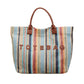 👜 50% OFF NOW! 🌈 Women's Rainbow Striped Woven Tote Bag – Lightweight & spacious – Perfect for beach, shopping or everyday use – colourful and durable ✨🏖️