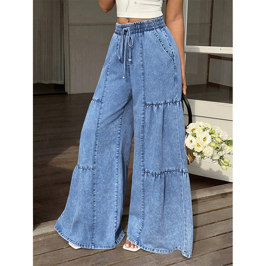 👖 50% OFF NOW! 🌸 Women's High Waist Wide Leg Denim Pants – Stretchy & vintage wash – Flattering, relaxed fit – perfect for casual or smart-casual days ✨🌿