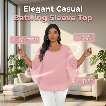 👚 50% OFF NOW! ⏰ Women's Summer Batwing Sleeve Top – Casual split loose blouse – Breathable, lightweight & flowy – perfect for beach or everyday comfort 🌸✨