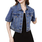 🧥 50% OFF NOW! 🌸 Women's Short Sleeve Cropped Denim Jacket – Lightweight & vintage wash – Perfect for summer layering or casual chic – comfortable and stylish 🌿✨