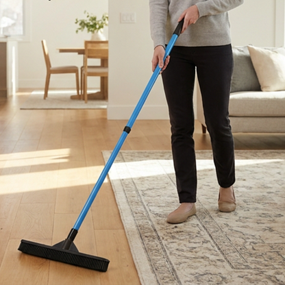 🧹 50% OFF NOW! 🏆 Pet Hair Removal Rubber Broom – Static-charged & easy-clean – Perfect for carpets, furniture or car upholstery – reusable and effective 🐾✨