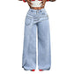 👖 50% OFF NOW! ✨ Women's Asymmetrical Waist Wide Leg Jeans – Unique waist design, relaxed fit & versatile – Perfect for chic everyday style & casual outings 🌿