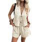 👚 60% OFF NOW! 🌴 Women's Summer Tie-Front Vest & Shorts Set – Lightweight & breathable – Perfect for beach, pool or casual summer days – stylish and comfortable 🩳✨🌸
