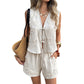 👚 60% OFF NOW! 🌴 Women's Summer Tie-Front Vest & Shorts Set – Lightweight & breathable – Perfect for beach, pool or casual summer days – stylish and comfortable 🩳✨🌸