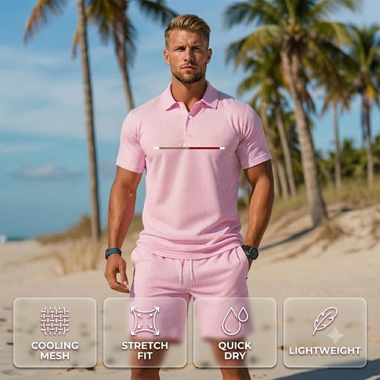 👕 71% OFF NOW! ☀️ Men's 2-Piece Polo Shirt & Shorts Set – Breathable & comfortable – Versatile for sports, daily wear or relaxed days – casual style with ease 🩳✨
