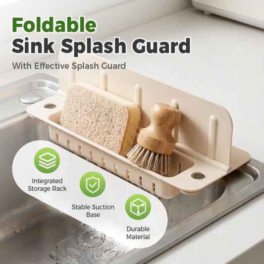 🚿 50% OFF NOW! 🧽 Foldable Sink Splash Guard with Suction Cups – Adjustable & easy to clean – Reduces splashes, fits most sinks – compact design, perfect for kitchens or bathrooms 💧✨