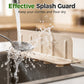 🚿 50% OFF NOW! 🧽 Foldable Sink Splash Guard with Suction Cups – Adjustable & easy to clean – Reduces splashes, fits most sinks – compact design, perfect for kitchens or bathrooms 💧✨
