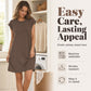 👗 50% OFF NOW! 🌸 Women's Crew Neck Solid Color Dress – Soft & lightweight – Perfect for work, beach or everyday elegance – versatile and comfy ✨🌿