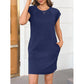 👗 50% OFF NOW! 🌸 Women's Crew Neck Solid Color Dress – Soft & lightweight – Perfect for work, beach or everyday elegance – versatile and comfy ✨🌿
