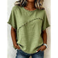 👚 50% OFF NOW! 🌸 Women's Summer Top with Raw Edge Paneling – Lightweight & breezy – Edgy detailing, perfect for casual days or beach outings – soft and comfy 🌊✨
