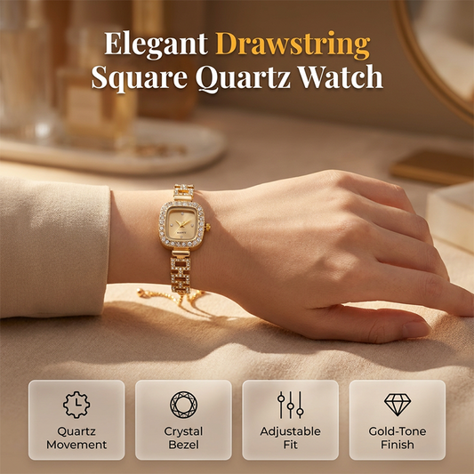⌚ 50% OFF NOW! 📿 Women's Drawstring Bracelet Watch – Square dial & quartz movement – Adjustable cord, elegant & casual – perfect for daily wear or gifting ✨🌸