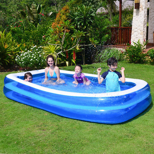 🏊 60% OFF NOW! 💨 Thickened Inflatable Swimming Pool with Air Pump – Durable PVC & quick setup – Perfect for backyard, beach or camping – family-sized summer fun ☀️🌊✨