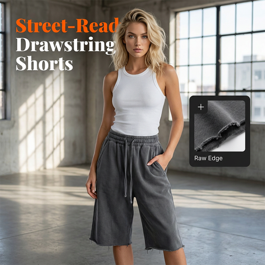 👖 60% OFF NOW! 💥 Wide Leg Denim Shorts – Drawstring waist & loose fit – Lightweight, perfect for beach, city or everyday wear 💨🌸