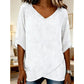 👚 50% OFF NOW! 🌸 Women's Breathable Casual V-Neck Top – Soft cotton & lightweight – Perfect for summer, layering or casual days – relaxed and versatile ✨🌿
