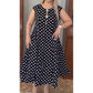 👗 50% OFF NOW! ⚫ Women's Plus Size Polka Dot Sleeveless Midi Dress – Flowy & lightweight – Perfect for summer, beach or casual chic – comfortable and flattering 🌸✨
