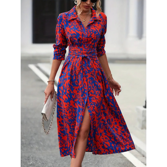 👗 50% OFF NOW! 🌈 Multi-Color Printed Shirt Dress – Soft & breathable – Perfect for summer, beach or casual days – vibrant & easy to wear ✨🌸