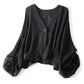 👕 50% OFF NOW! ☀️ Women's Lightweight Sun Protection Shirt – Deep V-neck, lantern sleeves & sheer layer – Breathable, stylish & perfect for summer layering 🌿