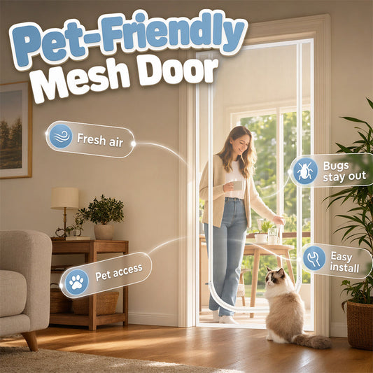 🚪 50% OFF NOW! 🐾 Pet-Friendly Mesh Screen Door – Self-sealing & durable – Easy install, lets air in – keeps bugs out & pets safe 🌿✨