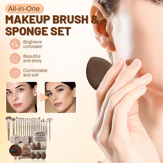 💄 50% OFF NOW! 🖌️ All-in-One Makeup Brush & Sponge Set – 6 essential tools & carrying case – Perfect for foundation, eyeshadow or contouring – soft and durable 💁‍♀️✨