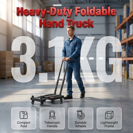 🛒 60% OFF NOW! ⏰ Foldable Silent Hand Truck – 150kg capacity & quiet wheels – Compact & sturdy – perfect for moving, deliveries or warehouses 🧳🔇✨