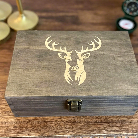 🪵 50% OFF NOW! 🏹 Wooden Hunting Memory Box – Rustic design & engraved – Perfect for storing keepsakes, photos or gear – great gift for hunters 🦌✨