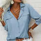 👔 50% OFF NOW! ✨ Women's Solid Lapel Long Sleeves Button-Down Shirt – Classic collar & chest pockets – Relaxed fit, perfect for work or casual layering 🌿💼✨
