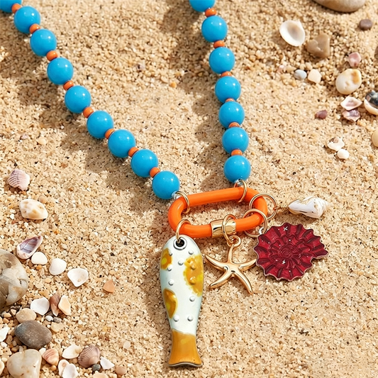 📿 50% OFF NOW! ⏰ Vibrant Boho Coastal Beaded Necklace – Handcrafted & colourful – Perfect for beach, festival or bohemian style – lightweight and unique 🌊✨🌸