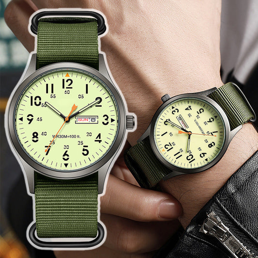 ⌚ 50% OFF NOW! ✨ Men's Quartz Watch with Luminous Display – Dual glow & date window – 30M water resistant – perfect for daily or smart-casual wear 🕶️💪