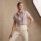 👔 50% OFF NOW! ⏳ Women's Striped Short-Sleeve Button Down Shirt – Breezy & classic – Perfect for summer, beach or casual office – relaxed and stylish 🌊✨