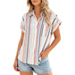 👔 50% OFF NOW! ⏳ Women's Striped Short-Sleeve Button Down Shirt – Breezy & classic – Perfect for summer, beach or casual office – relaxed and stylish 🌊✨