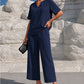 👗 50% OFF NOW! ⏳ Women's V-Neck Top & Wide-Leg Pants Set – Flowy & breathable – Perfect for summer, work or vacation – effortless style ✨🌸