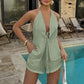 👙 50% OFF NOW! ☀️ Sexy Backless Halter Top & Shorts Set – Adjustable tie-front & breathable – Perfect for beach, pool or summer parties – chic and comfortable 🥂🌊✨