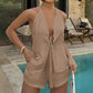 👙 50% OFF NOW! ☀️ Sexy Backless Halter Top & Shorts Set – Adjustable tie-front & breathable – Perfect for beach, pool or summer parties – chic and comfortable 🥂🌊✨