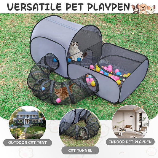 🐱 50% OFF NOW! 🧶 Large Cat Tunnel for Play and Lounging – Collapsible & durable – Perfect for hiding, chasing and napping – fun and cozy design 🐾✨
