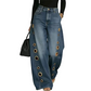 👖 50% OFF NOW! ⏰ Women's Wide-Leg Jeans with Grommet Detail – Relaxed fit & trendy design – Perfect for casual or streetwear looks – comfortable and stylish ✨🔥