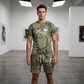 👕 50% OFF NOW! 🎉 Men's Casual Faux Denim Print T-Shirt & Shorts Set – Soft & breathable – Trendy denim look, perfect for summer or casual days 🩳✨